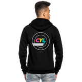 CYL Black Unisex Fleece Zip Hoodie - black