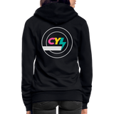 CYL Black Unisex Fleece Zip Hoodie - black